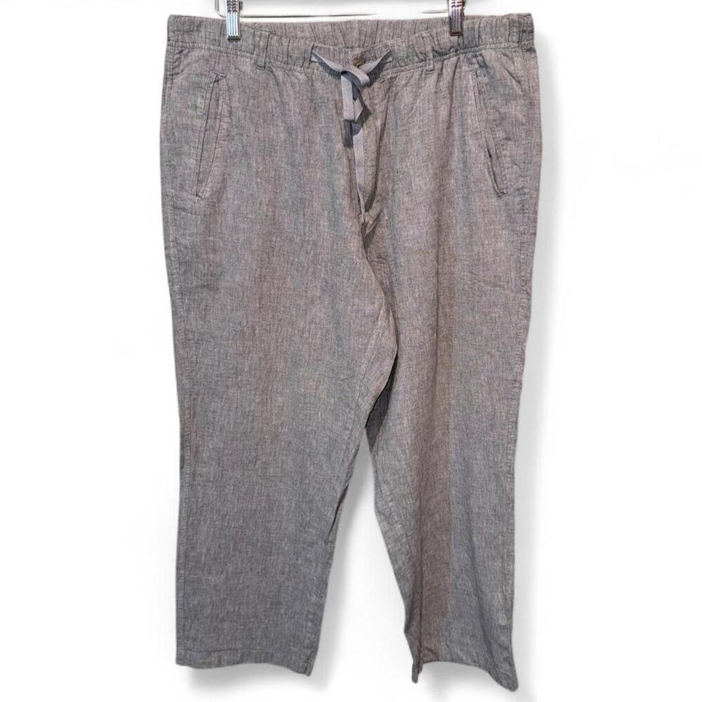 Tasso Elba Linen Blend Gray Summer Trousers Men’s XL Coastal Preppy Wedding